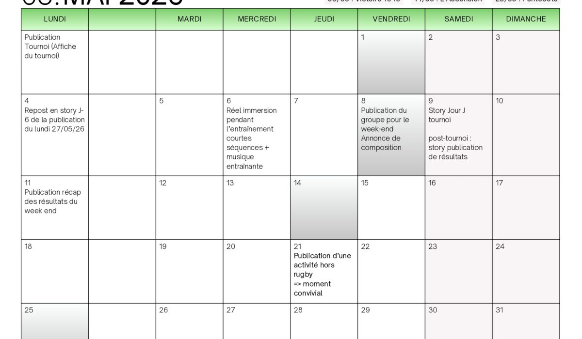 planning mois type